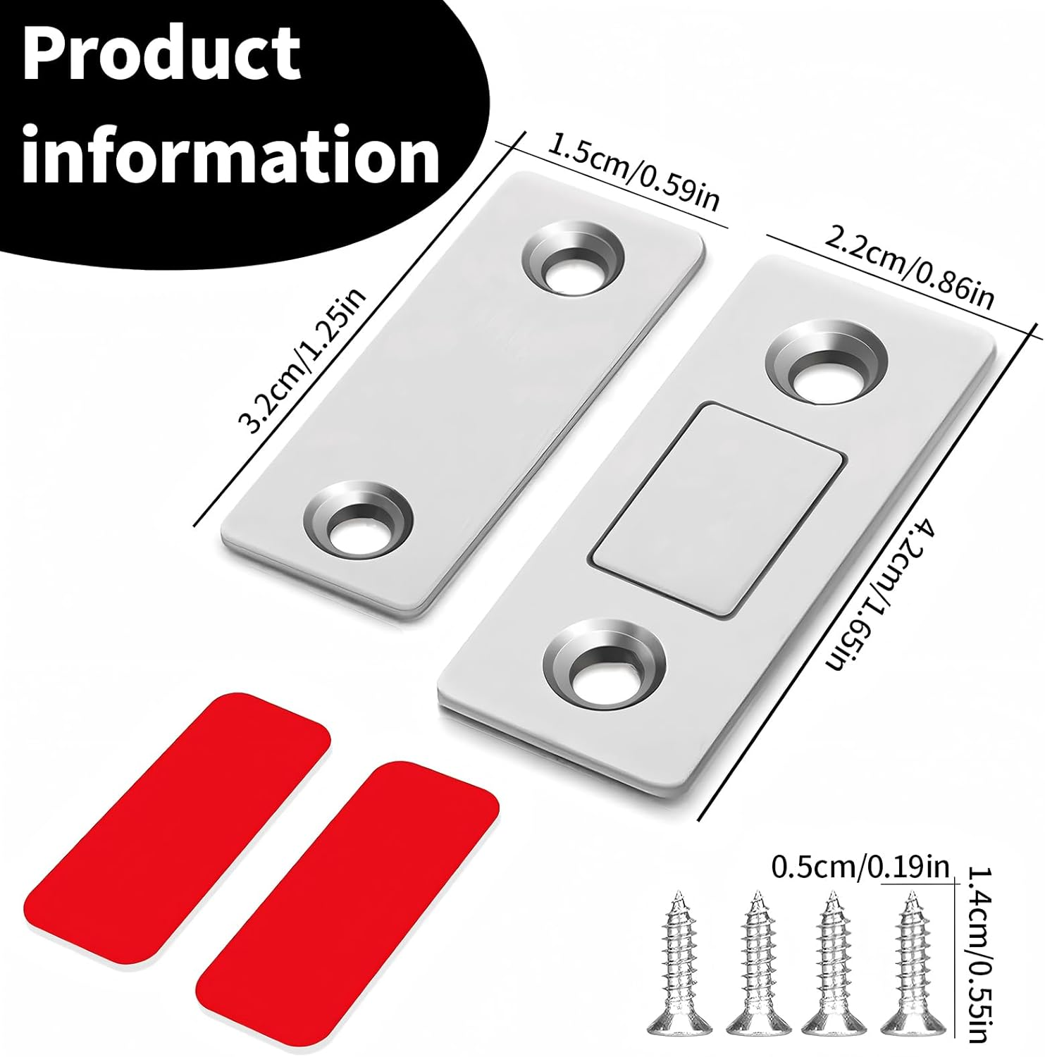 Cabinet Magnetic Catch 6 Pack Ultra Thin Cabinet Door Magnetic Catch for Drawer Magnets Adhesive Cabinet Latch Magnetic Closures for Kitchen Closet Door Closing Magnetic Door Catch Closer image number 3