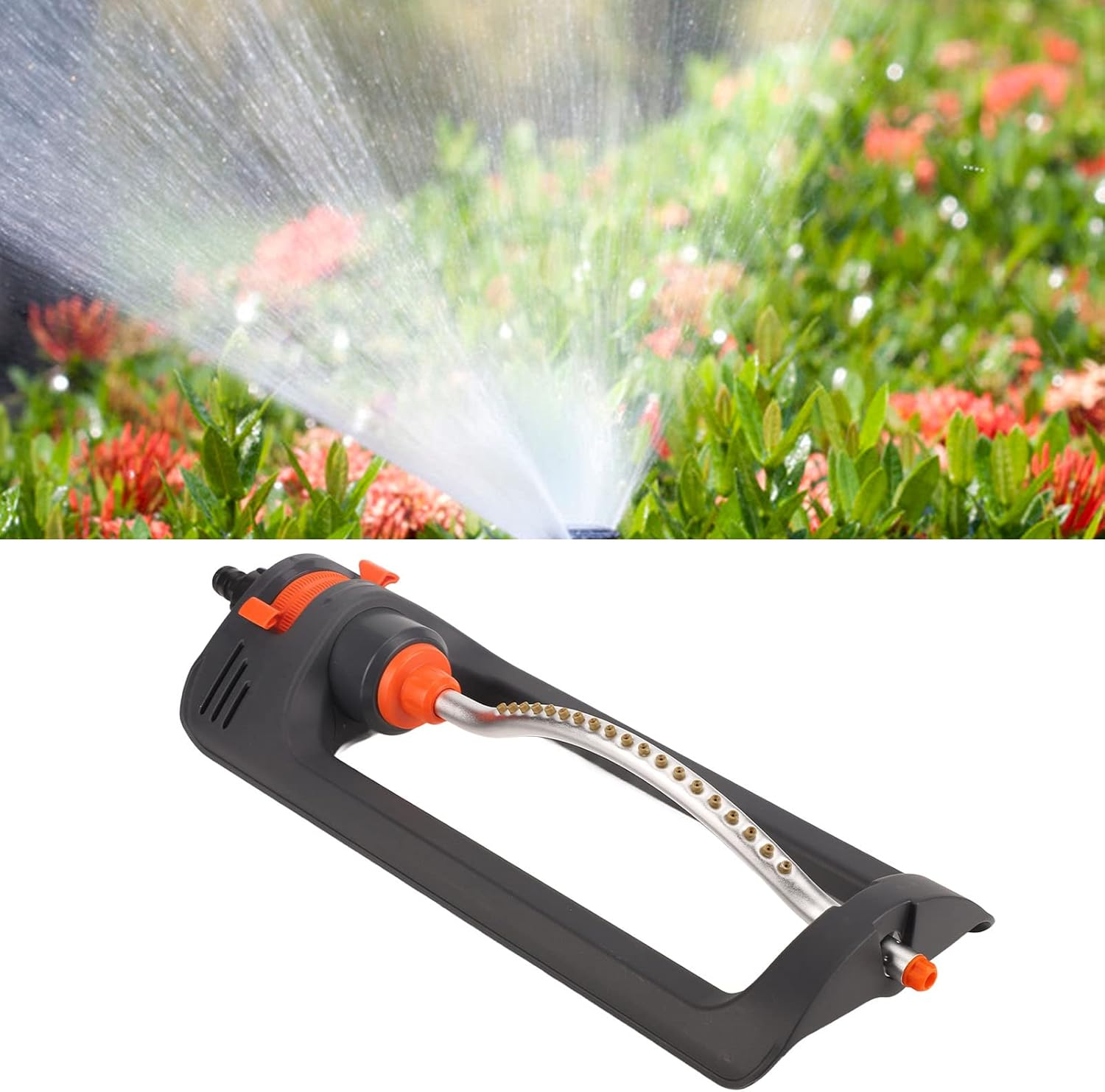 Ejoyous 19 Nozzle Automatic Oscillating Sprinkler, 4 Water Spray Modes (Double-Side/Left/Right/Middle) Plastic Base, Adjustable Irrigation Range for Lawn/Courtyard/Garden/Farm image number 6