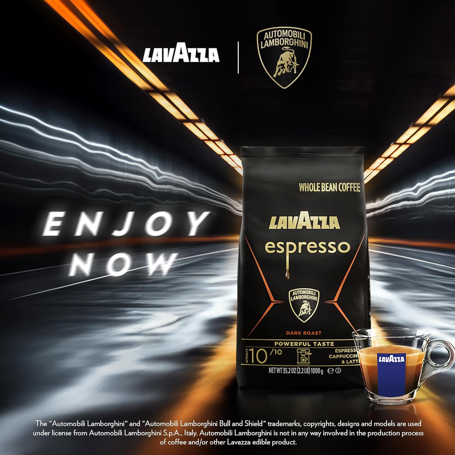 Lavazza, Espresso for Automobili Lamborghini, Coffee Beans, Ideal for Espresso Coffee Machines, with Aromatic Notes of Chocolate and Cocoa, Arabica and Robusta, Intensity 10/10, Dark Roasting, 1 Kg image number 5