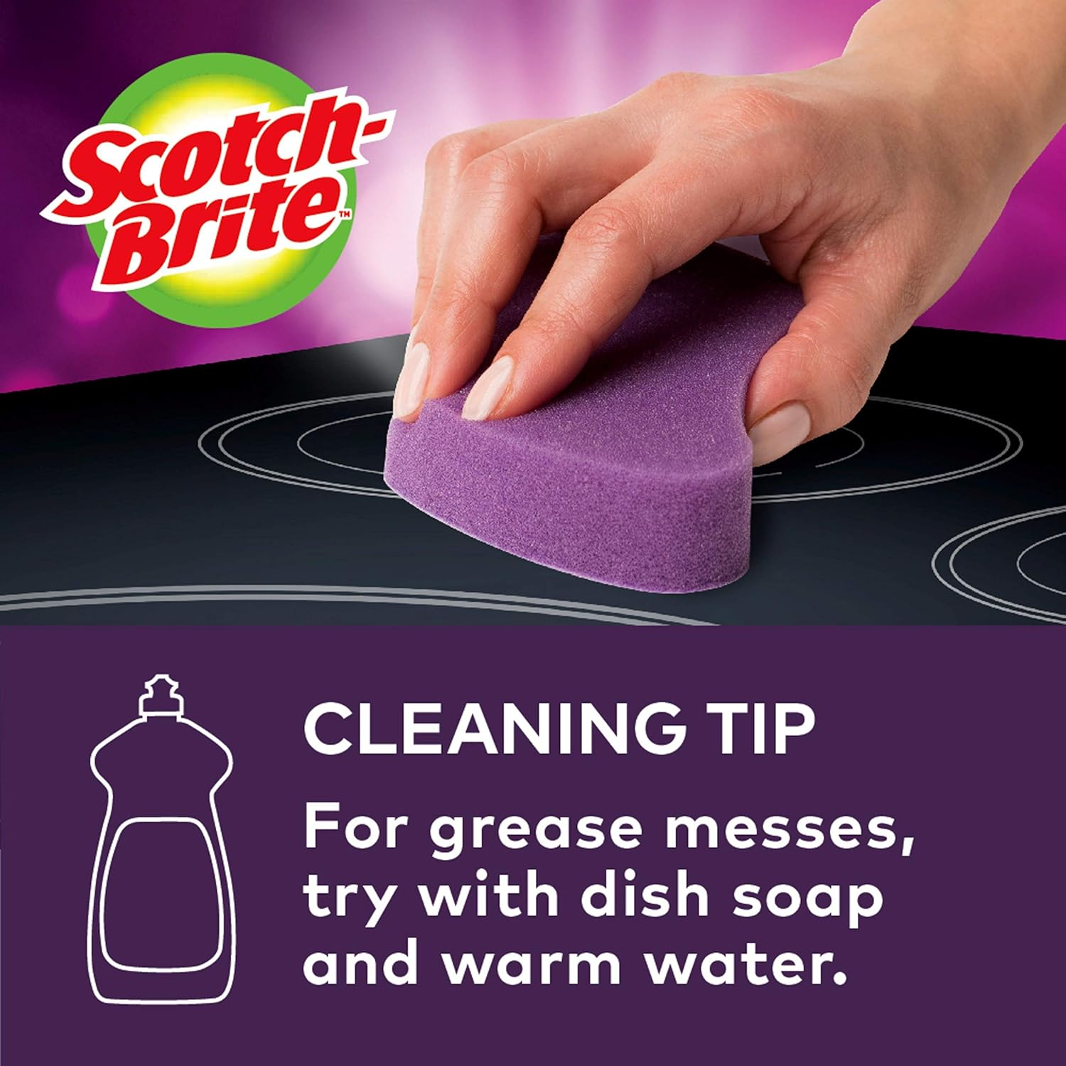 Scotch-Brite Scratch-Free Glass Cooktop Pads, Chemical-Free Cleaning, 2 Cleaning Pads image number 2