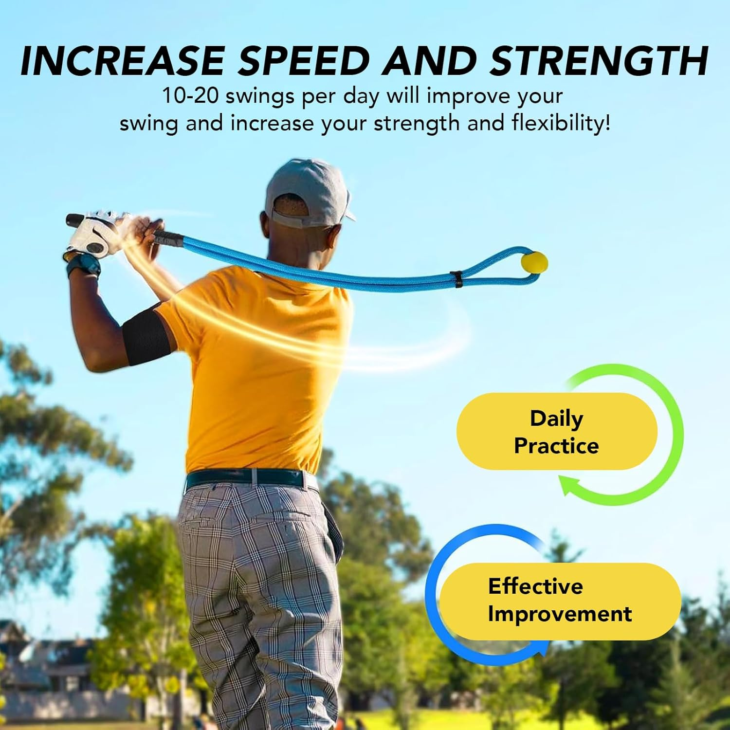 Golf Swing Trainer, Golf Swing Training Aid Rope Golf Swing Training Aid to Improve Swing Speed ​​Lag Rhythm Armband for Golf Beginners image number 5