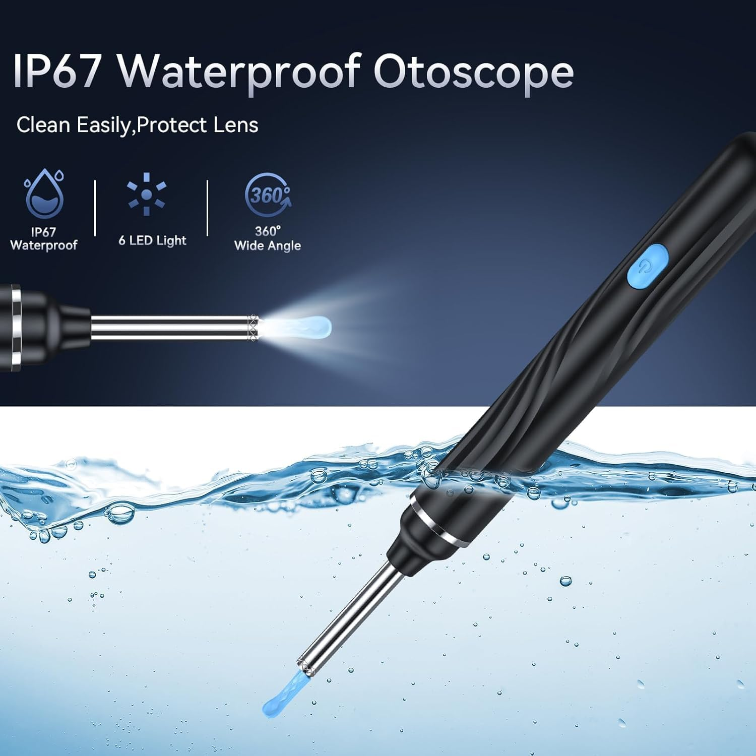 Ear Wax Removal Kit, Ear Camera 1920P HD Ear Wax Removal Tool, Ear Cleaner Otoscope with 6 LED Lights, 3Mm Visual Ear Scope for Iphone Ipad Android Smart Phone Gift Package