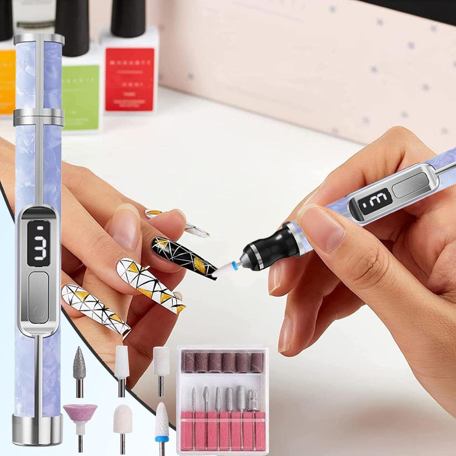 Electric Nail Drill,3 Speeds Thick Toenails File | Portable Thick Toenail Fingernail Grinder for Women Girls Men Travel Outdoor Home Foot Callus Removal image number 3