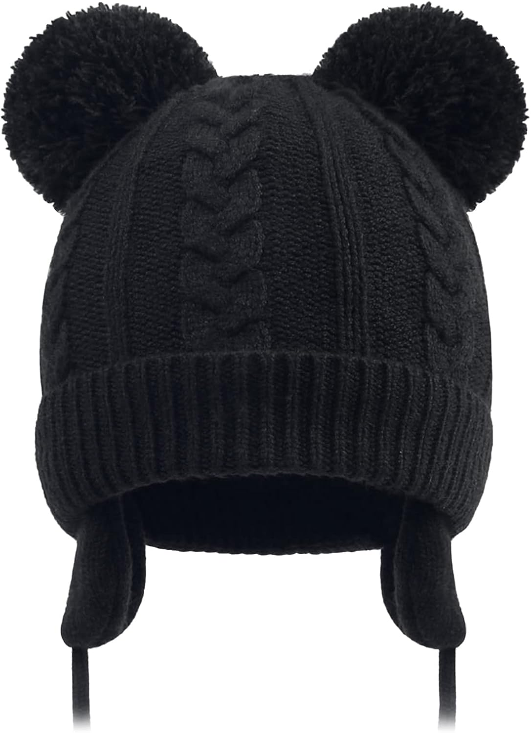 Duoyeree Toddler Winter Hat with Earflap Scarf Hood Thick Warm Kids Skull Cap for Baby Girls Boys