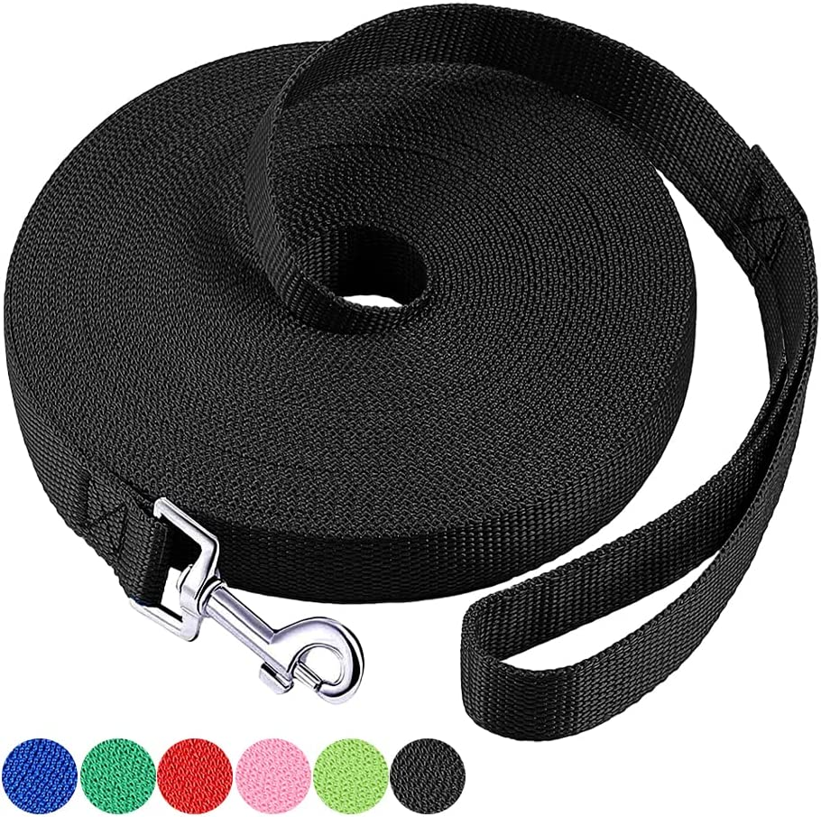 Dog/Puppy Obedience Recall Training Agility Lead 4Ft 5Ft 6Ft 10Ft 15Ft 20Ft 30Ft 50Ft Long Nylon Training Dog Leash for Small Medium Large Dogs