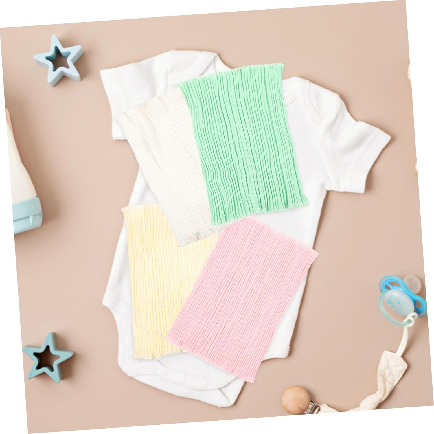 Bestonzon 5Pcs Cotton Belly Bands for Boy Girl Newborn Navel Cord Support Warm Protective Straps Includes Pink White Green Yellow Blue image number 1