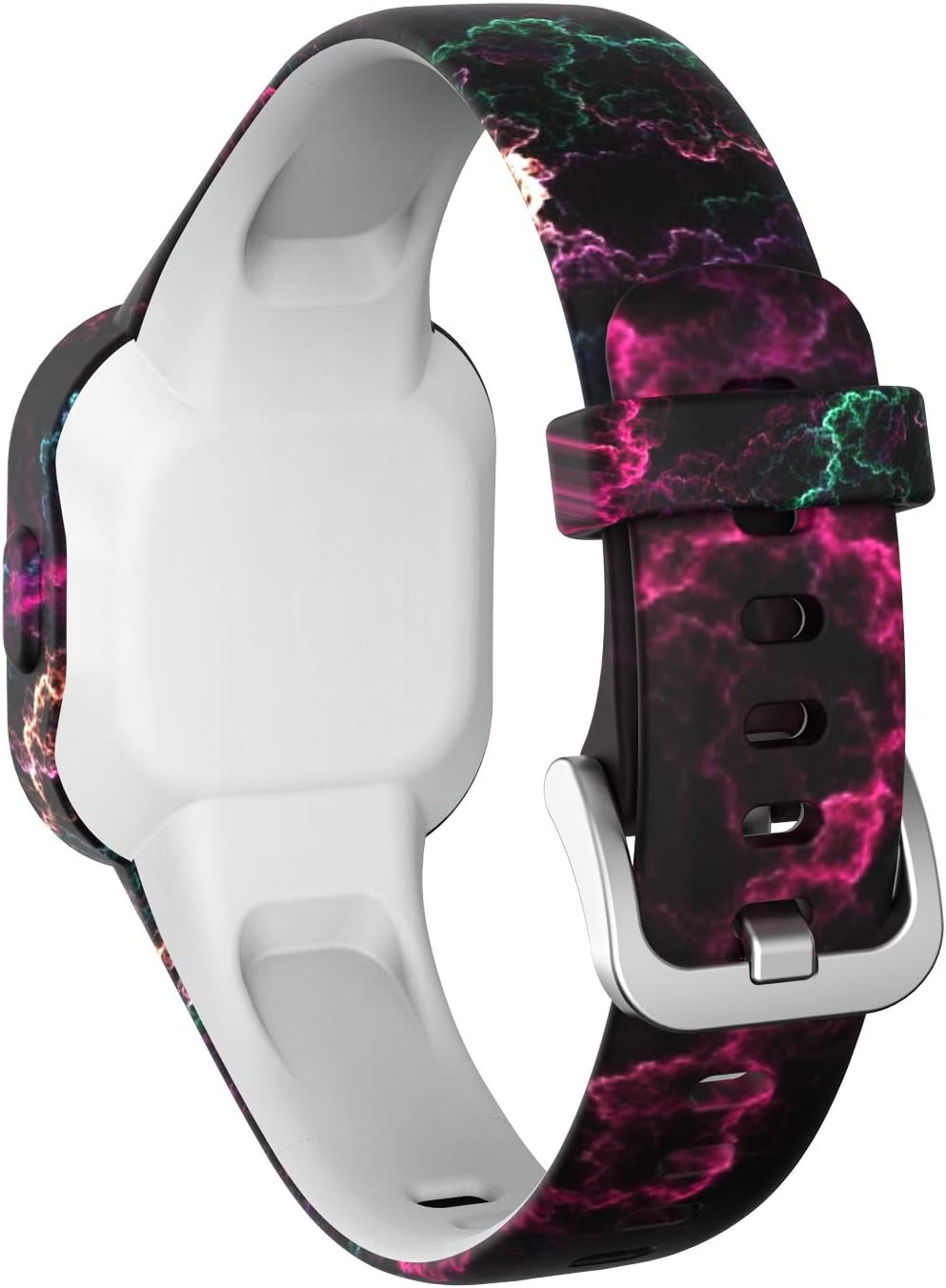 Bands Compatible with Garmin Vivofit Jr. 3 Fitness Tracker for Kids Band Replacement Sports Wristbands Adjustable Colorful Pattern Silicone Strap for Vivofit Jr 3 Children Boys Girls - Rose Floral image number 2