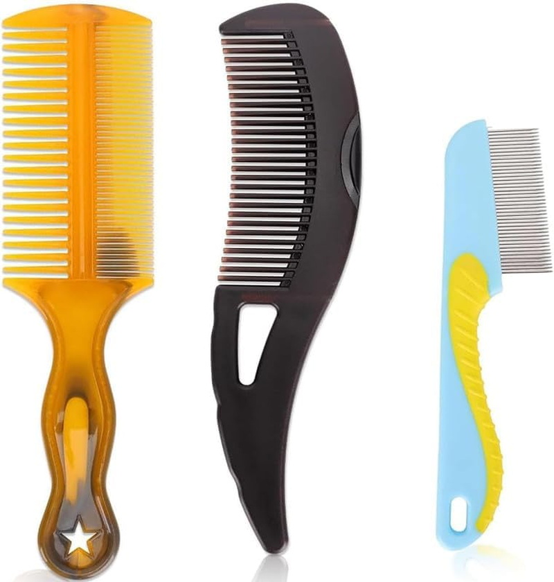 Stainless Steel Fine Tooth Dandruff Remover Combs, 3Pcs Hollow Tooth Hairbrush Dandruff Comb, Stainless Steel Lice and Psoriasis Remover for Scalp Detox image number 1