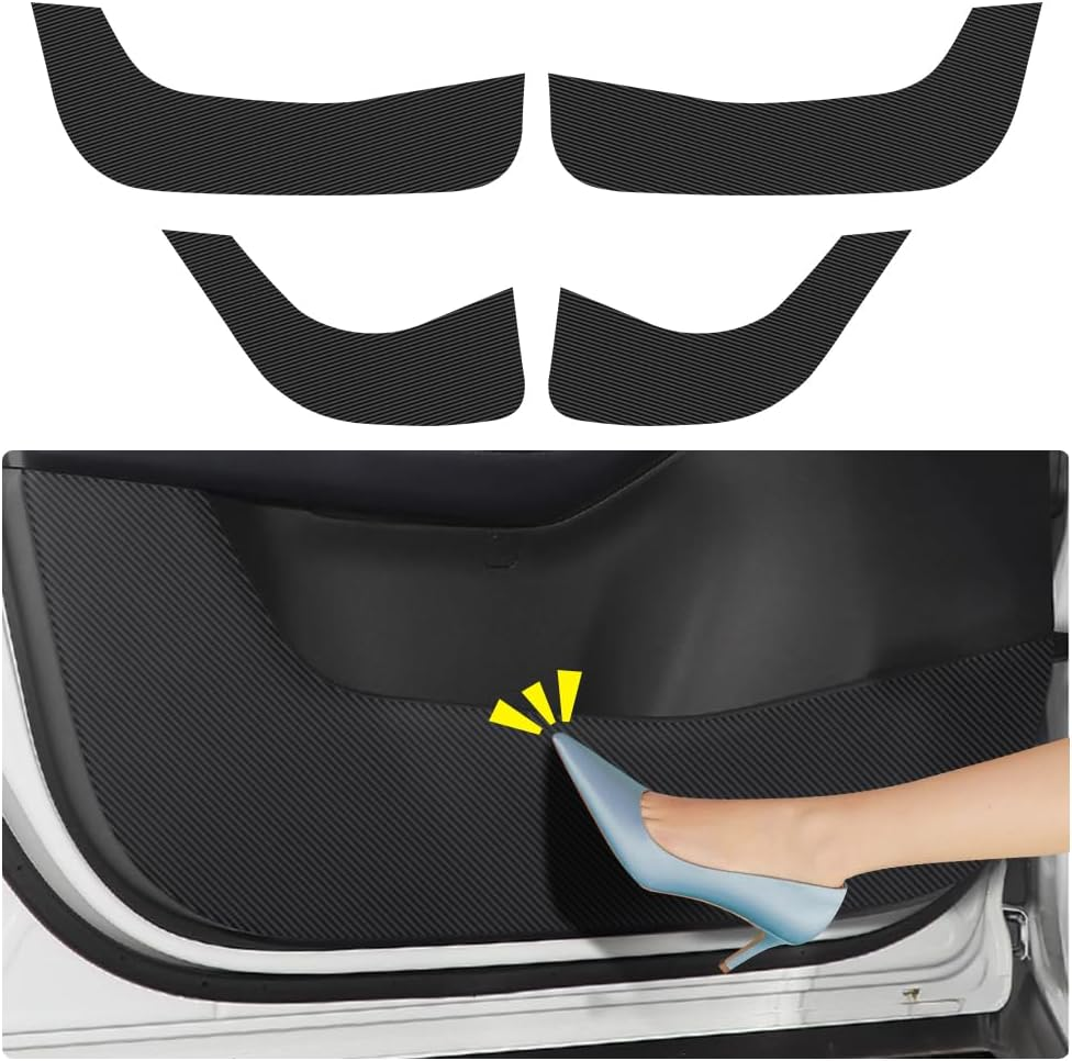 LUNQIN Car Door anti Kick Pad for Mazda CX-30 CX30 2020 2021 2022 2023 2024 Accessories Carbon Fiber Style Leather Sticker Door Sill Protector Cover Edge Guard Side Mat Interior Decoration Dirty image number 3