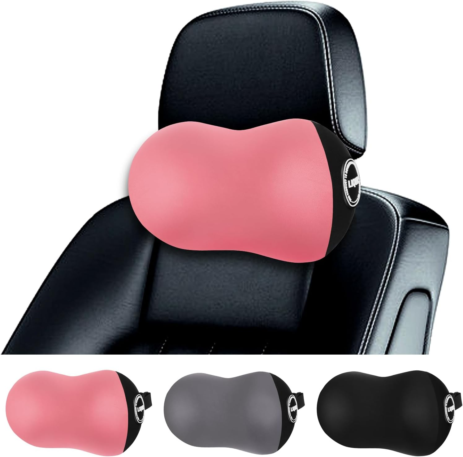 LIQUN Car Seat Neck Pillow, Skin Friendly Car Head Pillow, Memory Foam Neck Support, Driving to Relieve Neck Pain and Shoulder Pressure, (Black)