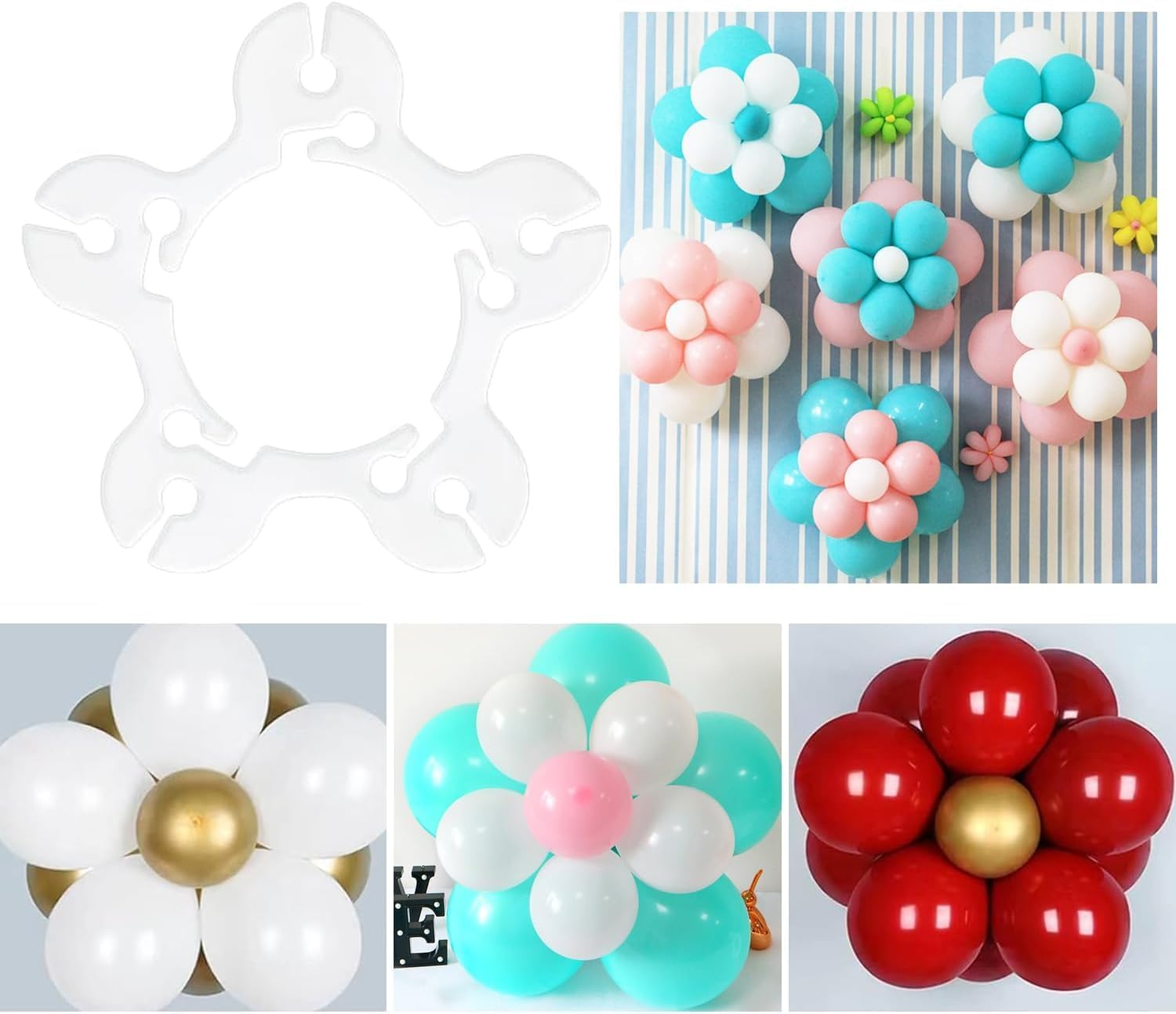 Balloon Connectors Clips, 100Pcs Balloon Clips Balloon Connectors Clip Holder,White Balloon Connectors Clip Holders,Plastic Balloon Connectors Clip Holder,Balloon Clips Connectors Clip Holder for Arch image number 3