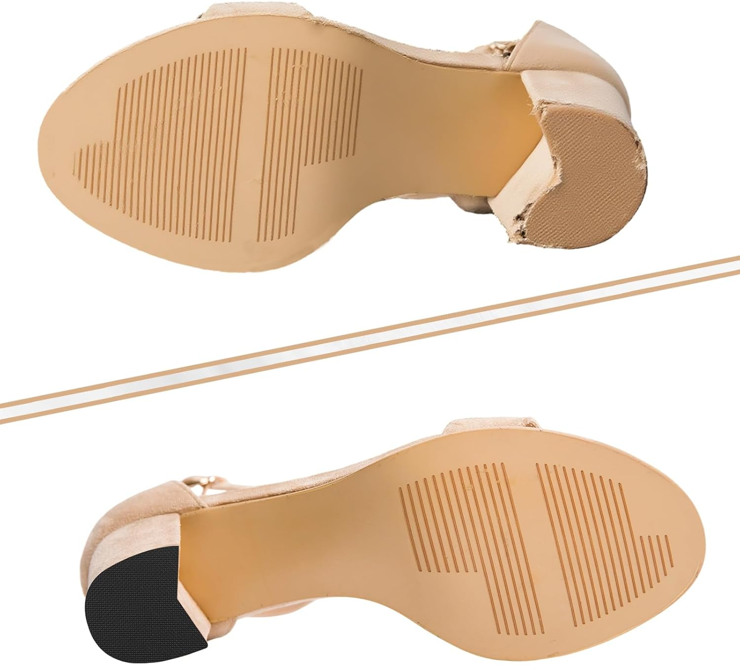 8Pcs High Heels Patches, Non-Slip Rubber Square Heel Repair Square Sole Repair Pads for Boots Sandals & Dress Shoes image number 1