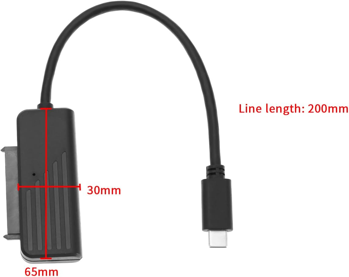 Emagtech SATA to USB C Adapter Cable USB C Hard Drive Reader for 6.35 Cm (2.5 Inch) SATA HDD/SSD Transfer Rate up to 6 Gbit/S Plug & Play