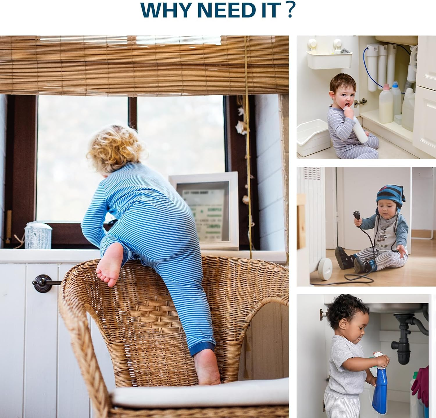 MILIOG Baby Proofing Door Knob Cover (4 Pack) - Child Safety Door Lock for Kids, Fit Most round Knobs 1.4"-2" | Non-Toxic Child Proof Door Knob Covers | Durable Toddler Proof Door Handle Cover, White image number 1