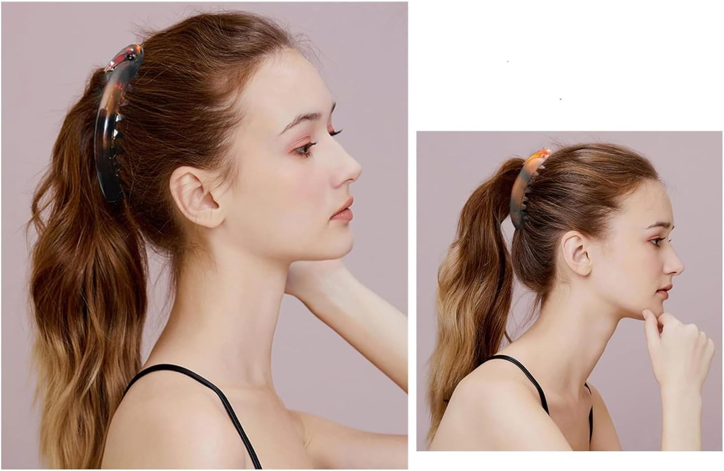 Pack of 4 Large Banana Hair Clips, Vintage Banana Clip, Ponytail Hair Clip, Thick Hair for Women and Girls image number 1