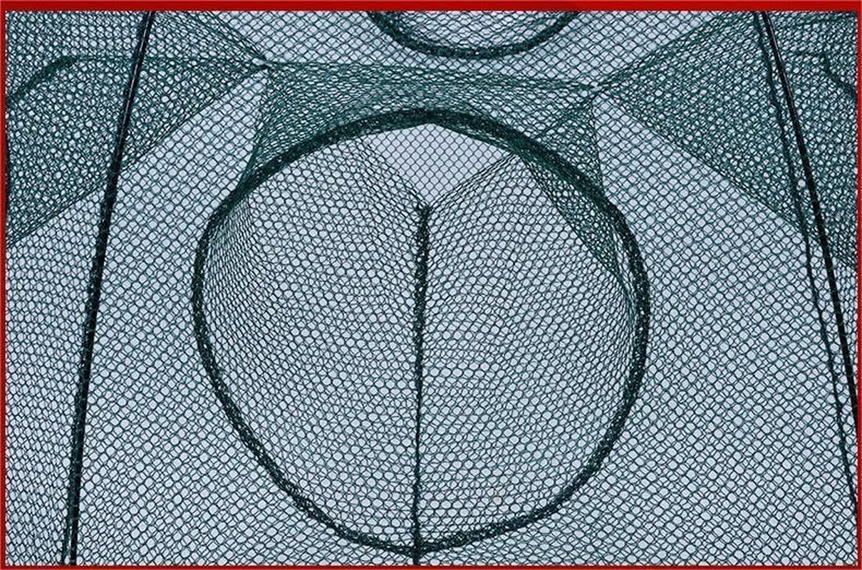 Crawfish Trap，Crab Fish Trap,Foldable Fishing Bait Cast Net Cage with Nylon Rope for Catching Small Bait Fish Eels Crab Lobster Minnows Shrimp 2 Pack image number 5