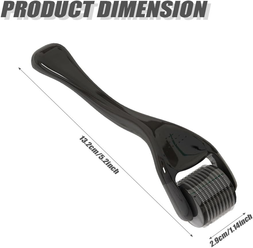 Derma Roller Beard Growth Microneedles Roller Microneedling Roller for Stimulate Hair Growth, Thicker Beard, Facial Skin Care, Cosmetic Beauty for Men & Women (0.5Mm Black) image number 6
