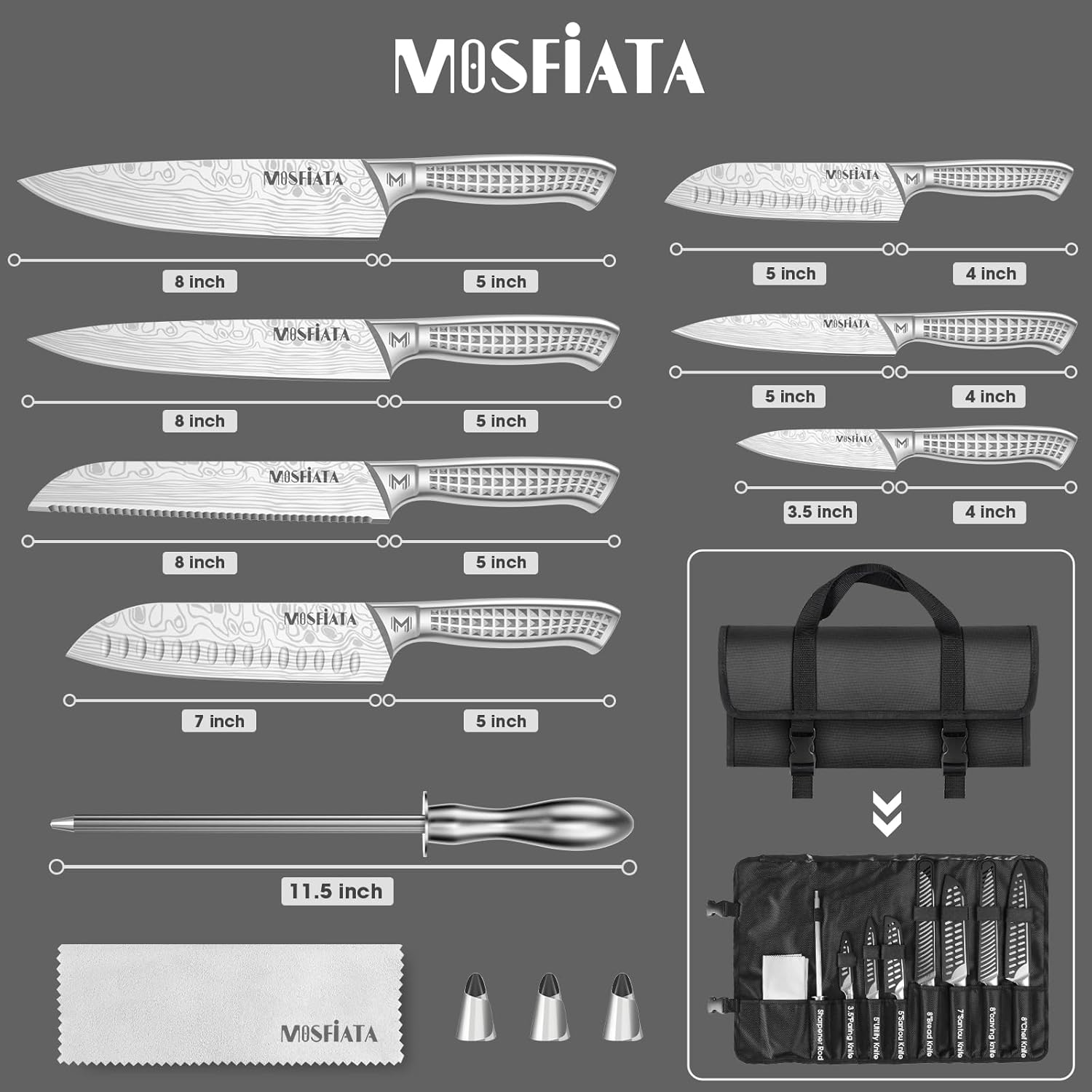 Mosfiata Chef Knife Set (12PCS) image number 5