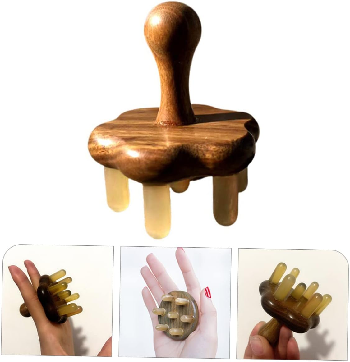 Beatifufu 3Pcs Wide Tooth Scalp Brush Massager Comb for Head Massage Acupoint Relief Tool Static Hair Care