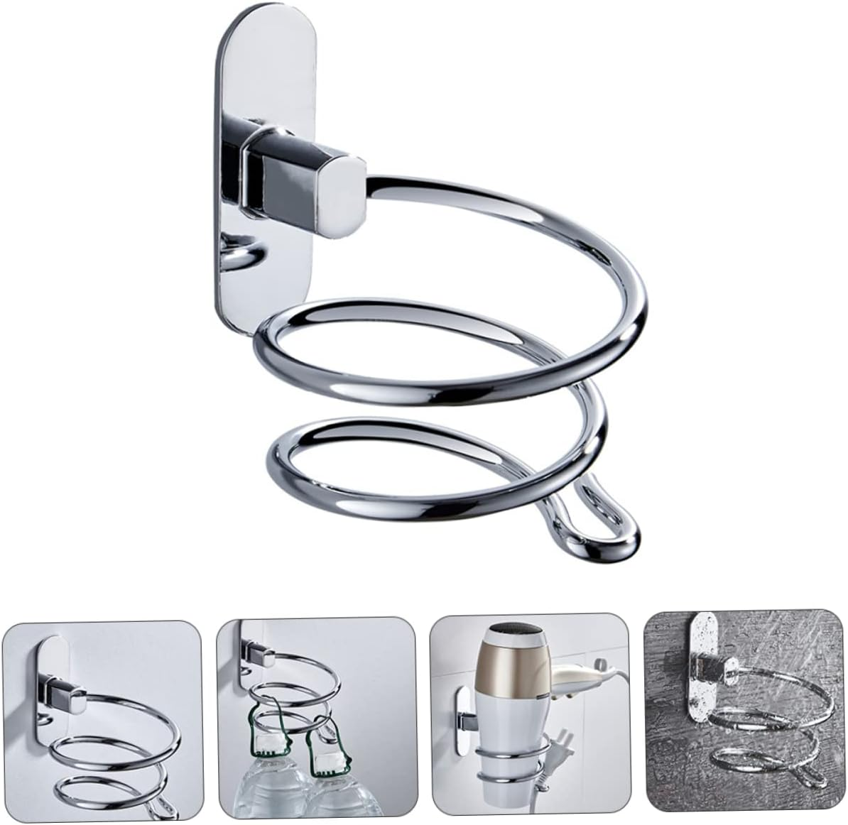 WEKADRIN 1Pc Punch Hair Dryer Rack Multi Functional Bathroom Wall Mount Organizer for Safe Storage and Tidy Space Durable and Design image number 5