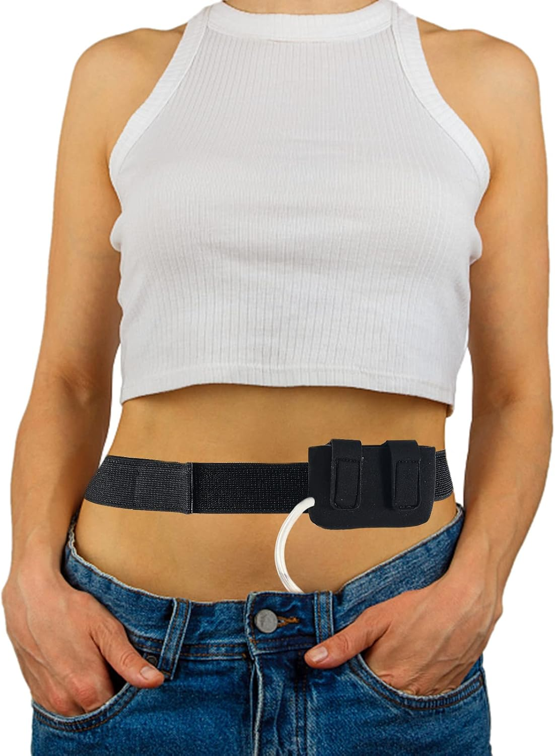 Insulin Pump Holder &ndash; Diabetic Insulin Black Waist Pump Belt &ndash; Adjustable Athletic Insulin Pump Case (Large)