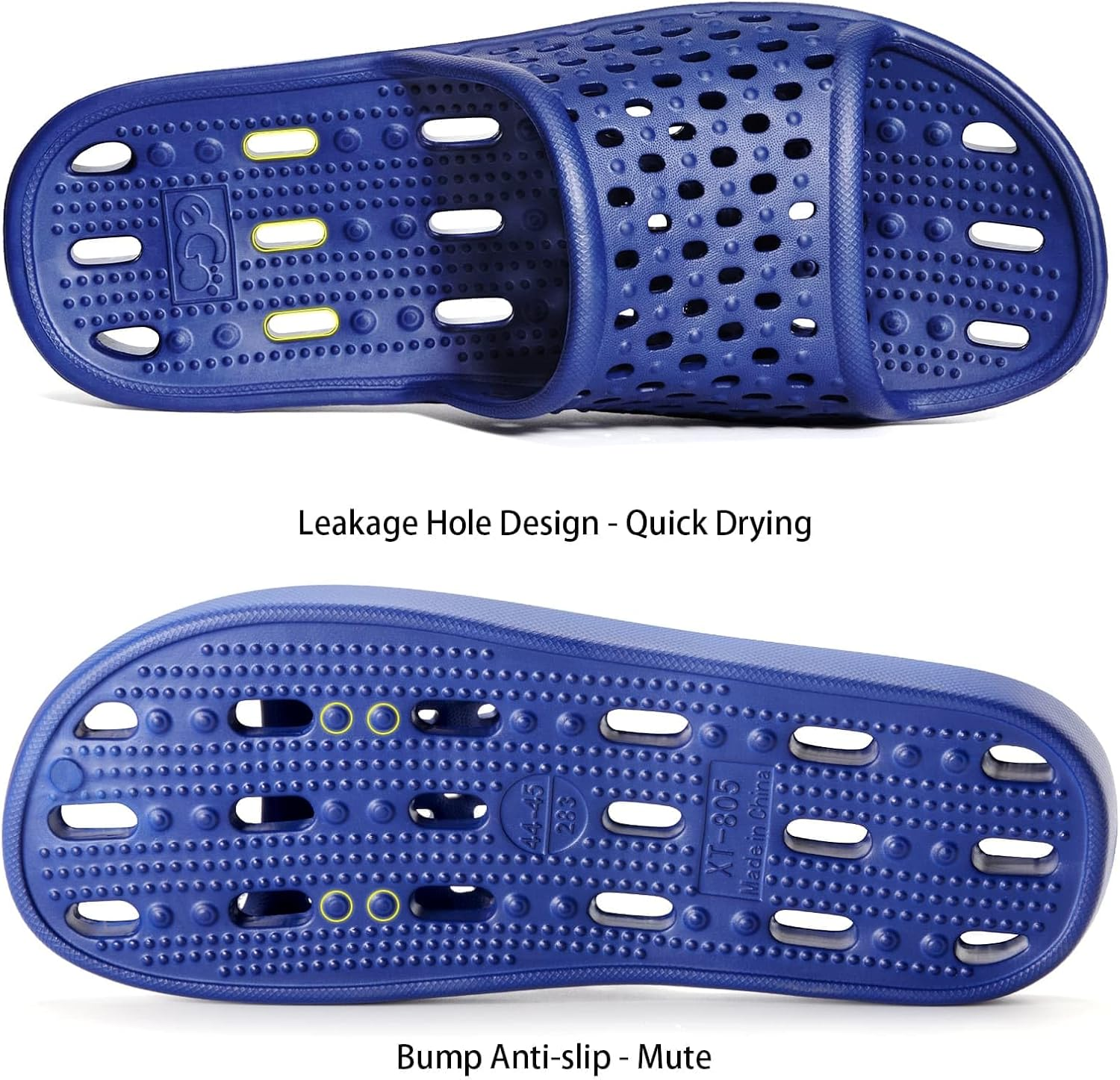 Xomiboe Shower Shoes Quick Drying Non-Slip Comfortable Men Women House Slippers image number 2