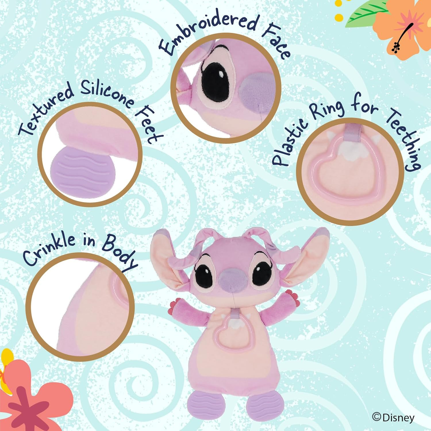 Disney Baby Angel Teether Blanket, 26 Cm image number 3