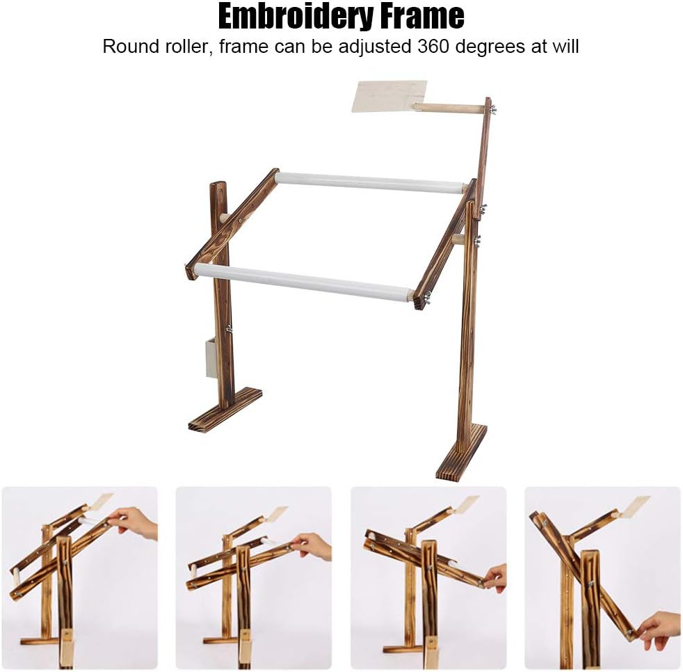 Cross Stitch Frame, Cross Stitch Stand, Thick round Roller Home for Shop Craft Accessory Embroidery Work