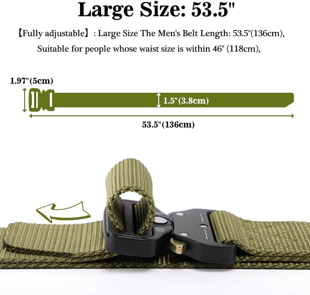Tactical Belt, Military Nylon Web Belt for Men, with Heavy Duty Quick Release Buckle, Police Belt Used for Military Training image number 4