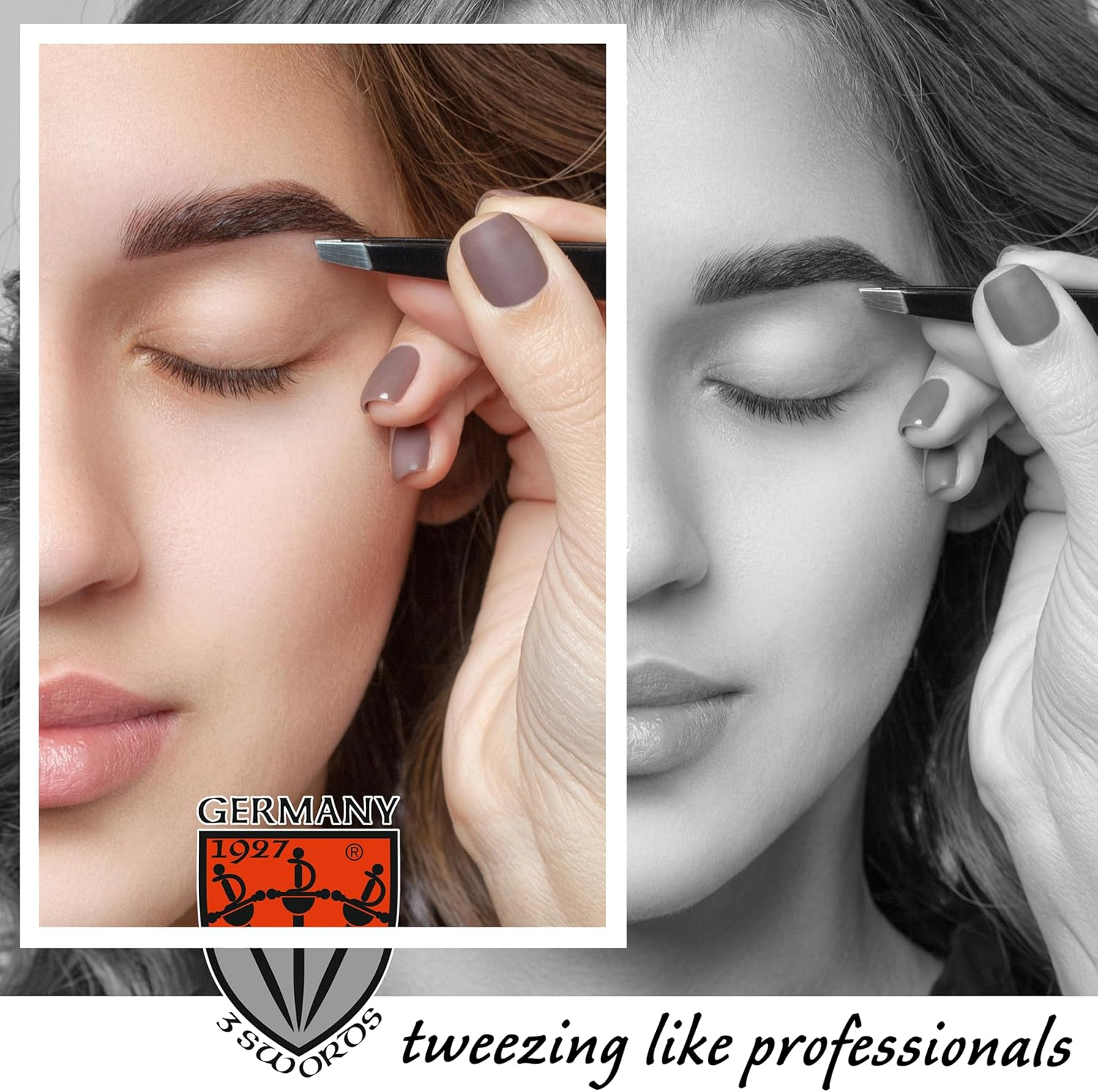 3 Swords Germany - Brand Quality Professional Stainless Steel Precision Tweezer Set "MEXICO" Slanted, Straight, Pointed Eyebrows Hair, Manicure Pedicure - Pinzas Rectas, Biseladas, Puntiagudas (5366) - "Mexico" image number 6