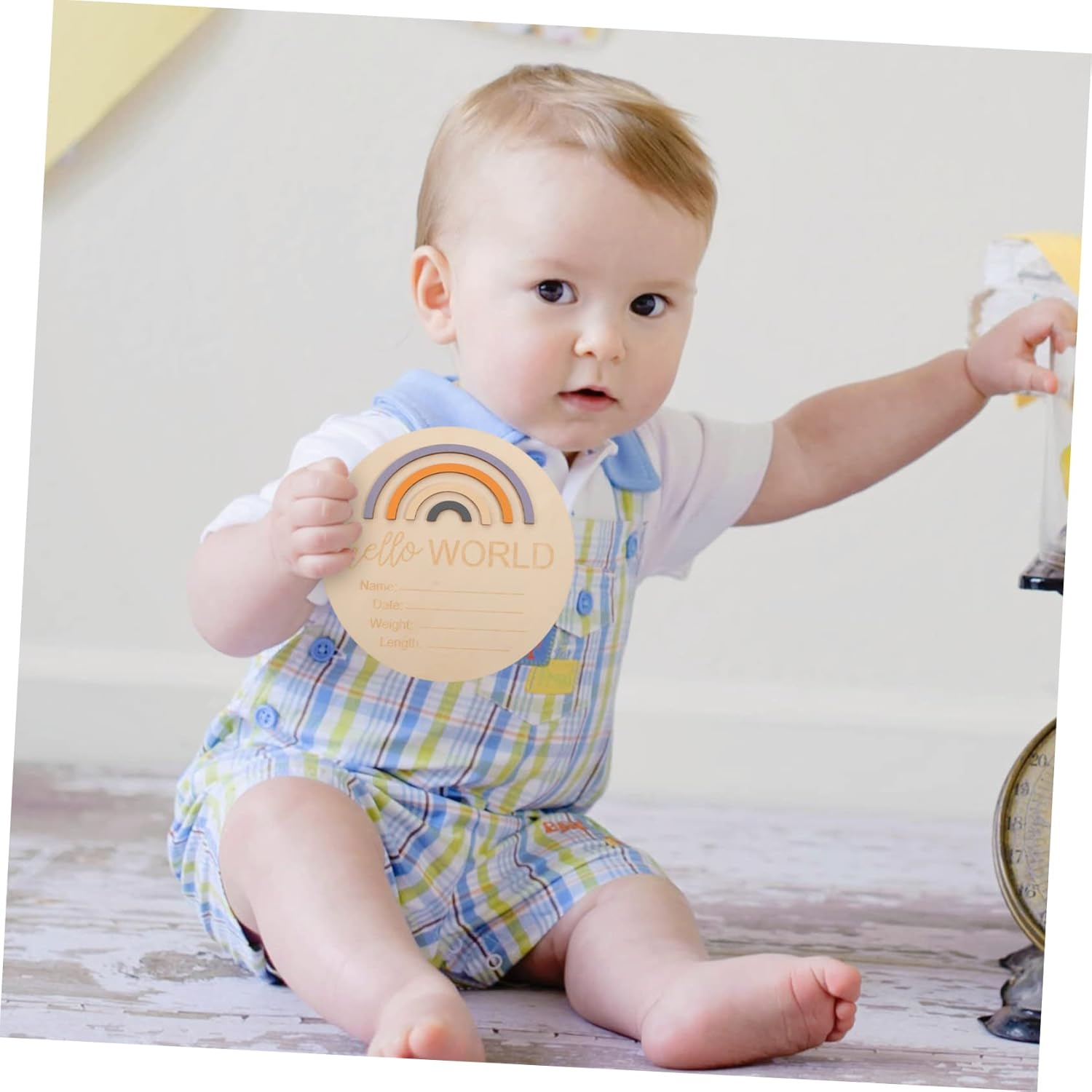 Beaupretty Wooden Month Card Milestone Sign for Monthly Growth Nursery Announcement Board for Newborn Photoshoot image number 3