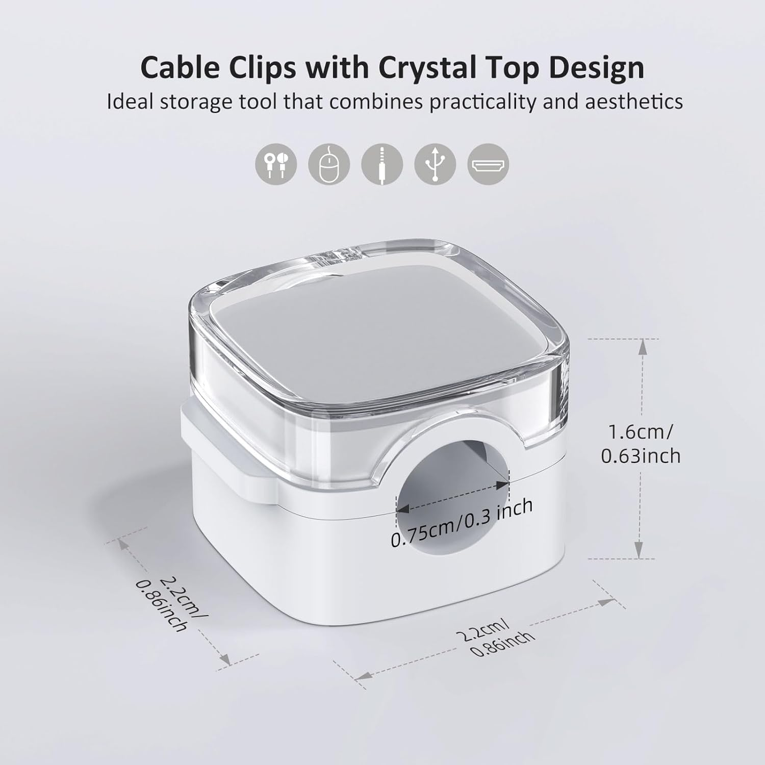 Cord Organizer, 6 Pack Magnetic Cable Clips under Desk Cable Management, Strong Adhesive Cord Holder for Nightstand Kitchen Appliances Car Wall Office Desk Phone Wire Keeper, Crystal White image number 6