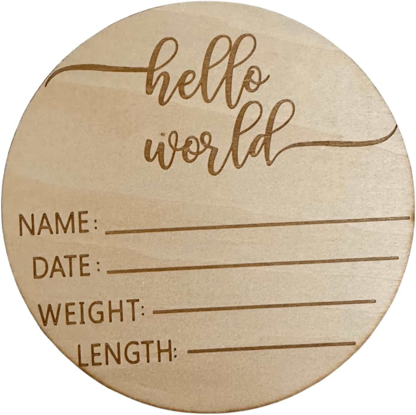 Newborn Baby Milestone Wooden Announcement Card Disc for Photo Props Hello World Milestone Cards Discs (I'M Here - Rainbow) image number 1