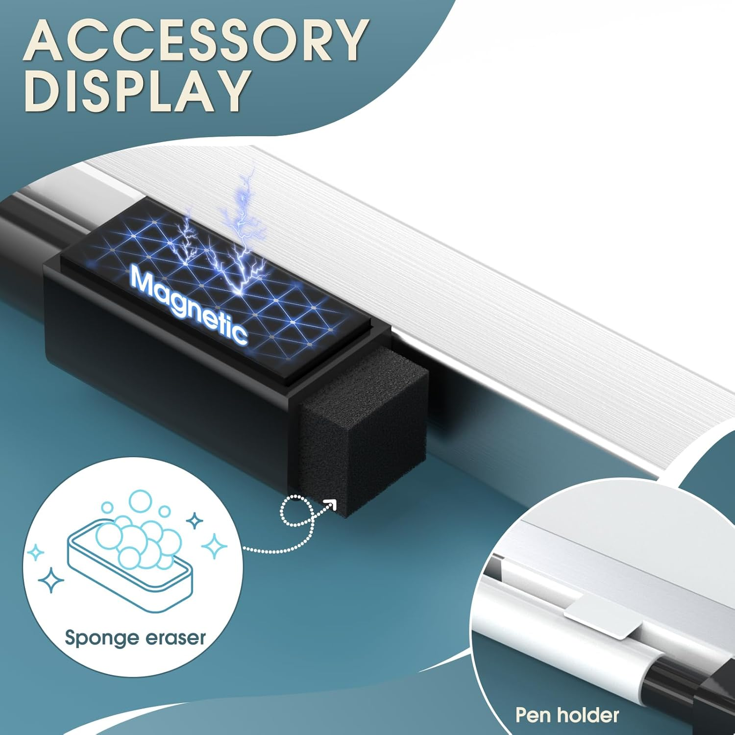 Maxgear Dry Erase Board for Wall, Aluminum Frame 16" X 12", Double-Sided Magnetic White Board Dry Erase, Small Hanging Whiteboard, Portable for Planning Drawing Memo to Do List School Home Office