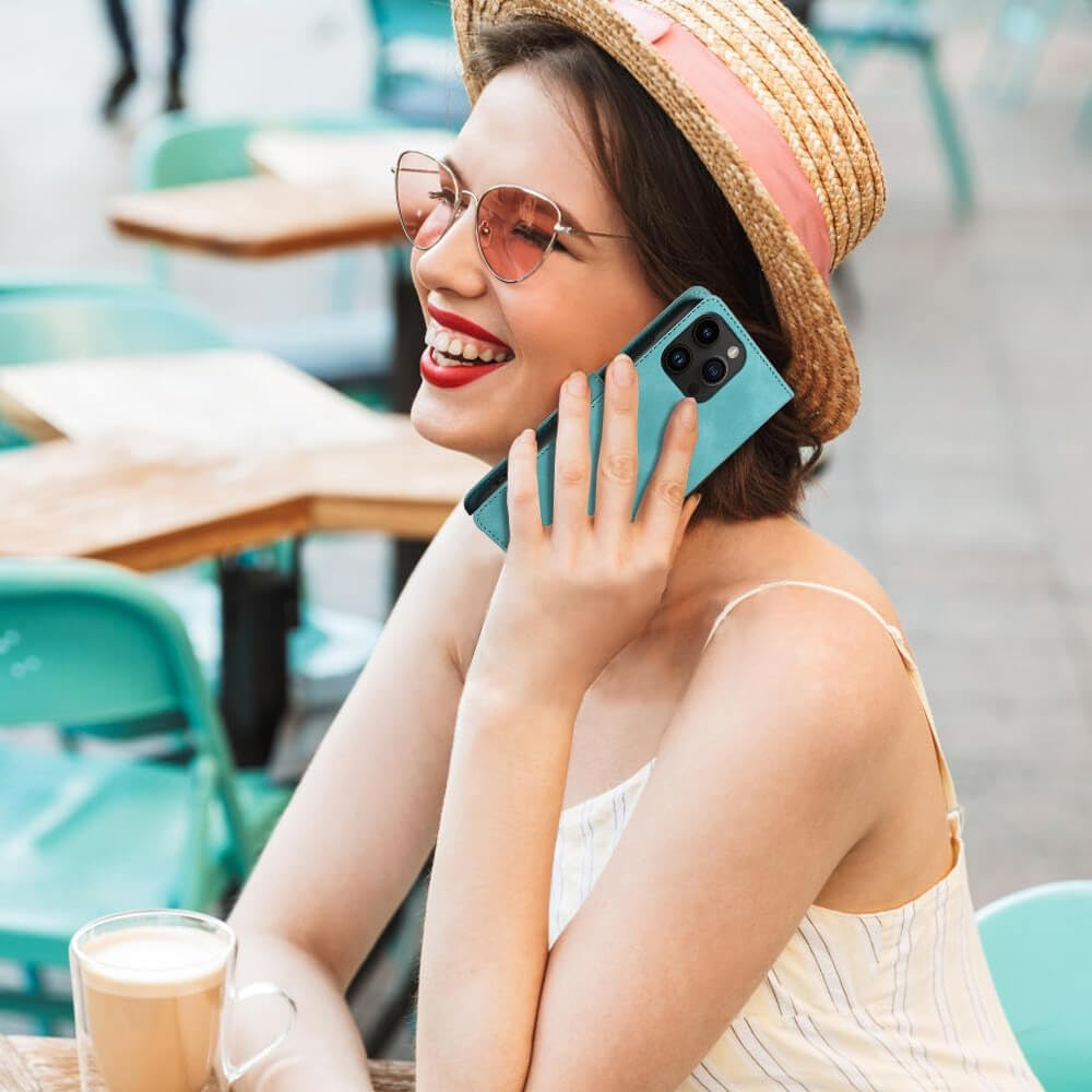 GOTOURED for Iphone 14 Pro Max Case Wallet,Phone Case 4 Card Slots, [RFID Blocking] [Wrist Strap] [Kickstand] Magnetic Shockproof Protective Leather Flip Cases Cover for Iphone 14 Pro Max (Green) image number 4