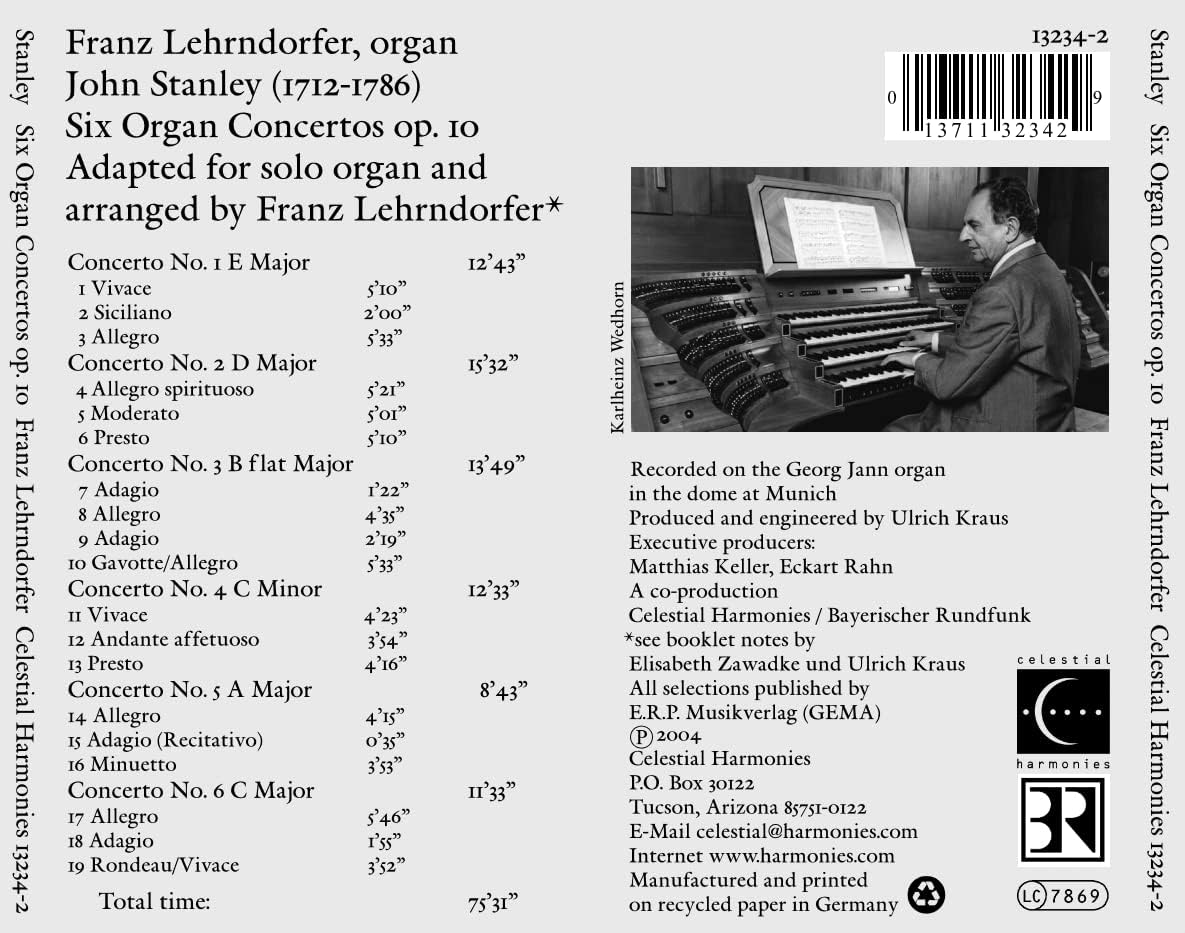 John Stanley : Six Organs Concertos