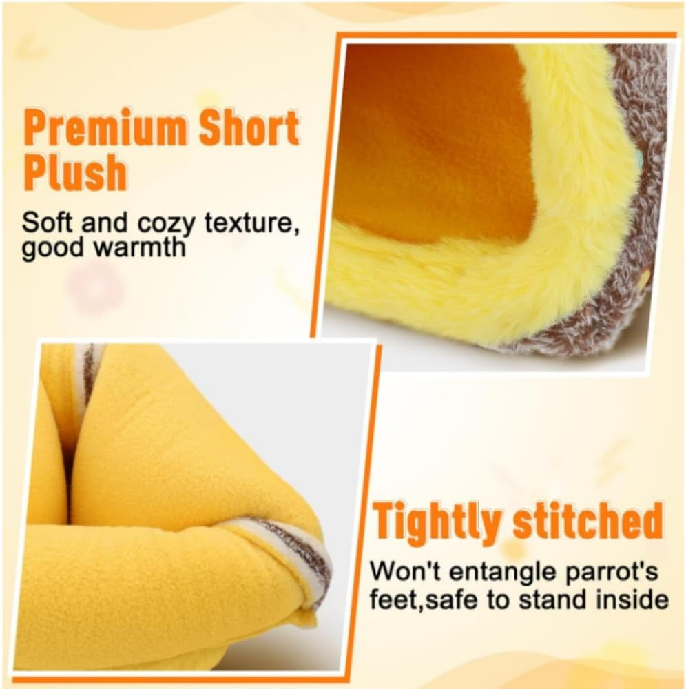 Goxfaca Large Warm Bird Nest House, Cozy Bird Bed for Cage with Mat, Hanging Hammock Shed Hideaway Hut for Macaw African Grey Amazon Parrots image number 1