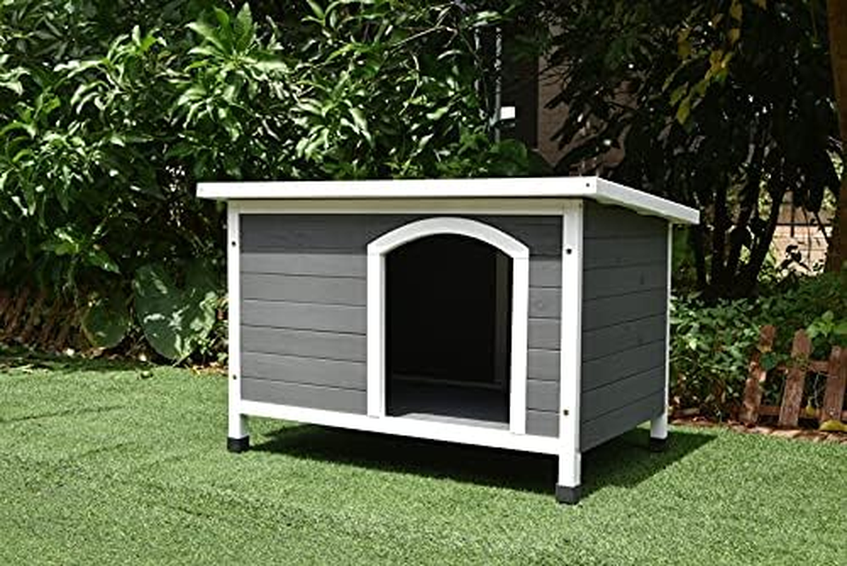 Wooden Pet Dog Kennel Timber House Cabin Wood Log Box Home image number 1