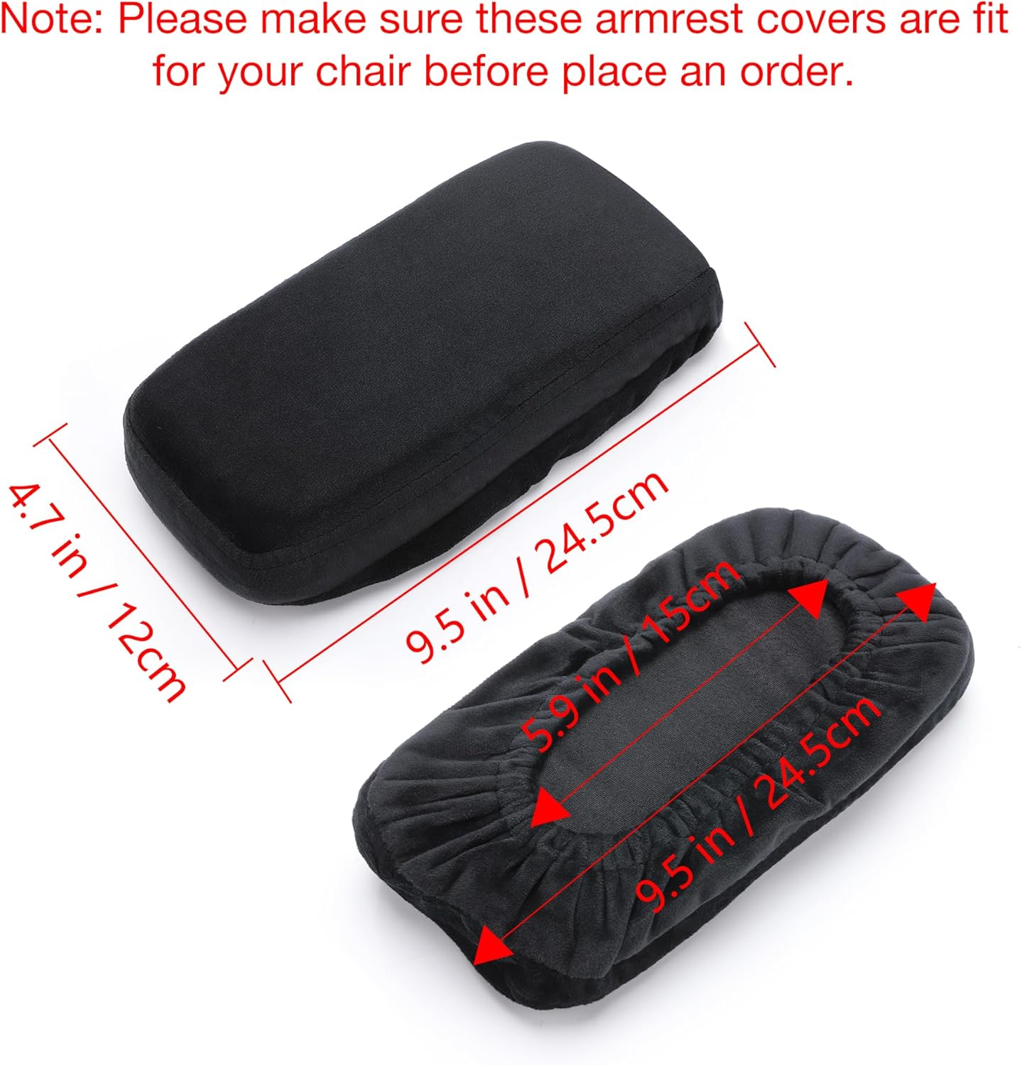 Office Chair Armrest Covers Comfort Memory Foam Armrest Pads for Office Chair Gaming Chair Arm Rest Covers for Elbows Ergonomic Armrest Pillow Pads for Desk Chair (Black, Set of 2)&hellip; image number 3