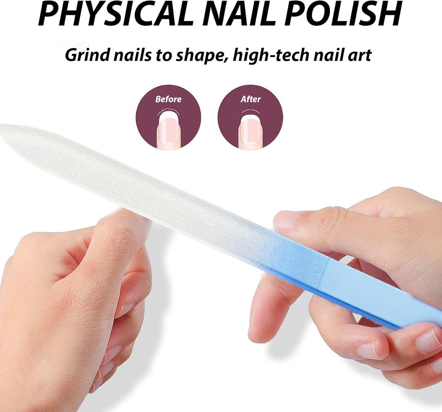 3 Pcs Nail File, Double-Sided Nail Buffer, Durable Nail Files, Suitable for Nail Shaping, Polishing, Manicure, Pedicure Home Professional Use image number 2