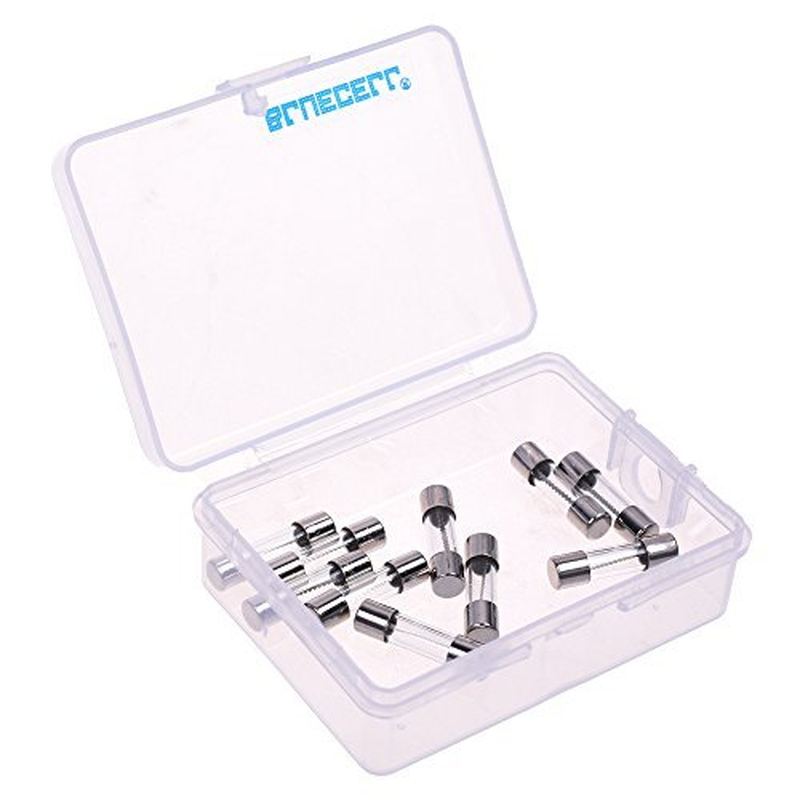 BCP Pack of 10 Pcs Slow-Blow Fuse 5A 250V Glass Fuses 20 X 5Mm