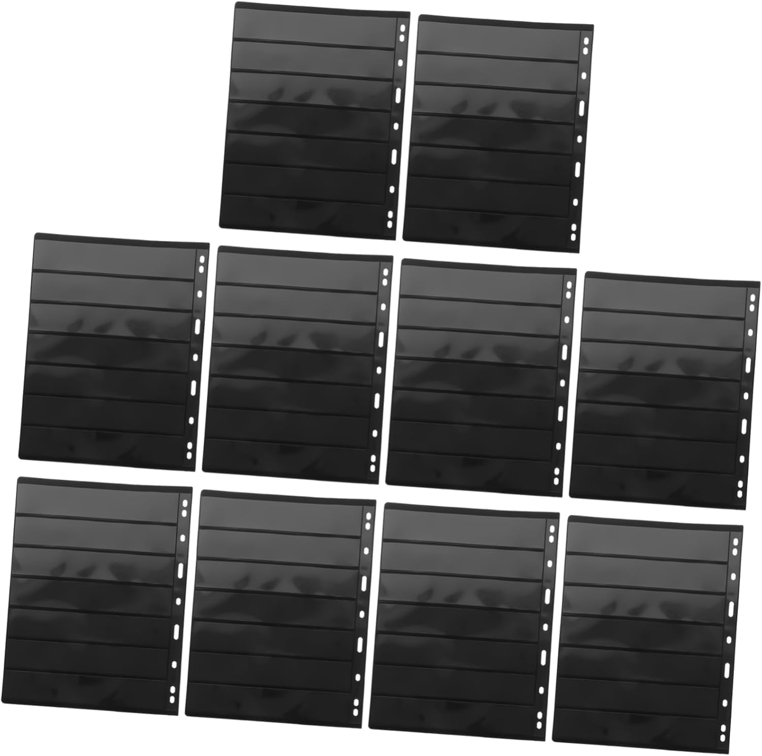 WADY 10 Sheets Stamp Stock Pages Stamp Storage Albums Coin Holder Standard Stamp Pages Stamp Collection Insert Coin Album Stamp Collection Albums Convenient Stamp Holder (Black)