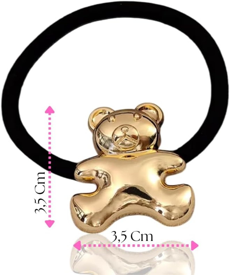 Set of 3 Women'S Gold Plate Hair Bobbles - Gold Metal Hair Accessories - Elegant and Versatile