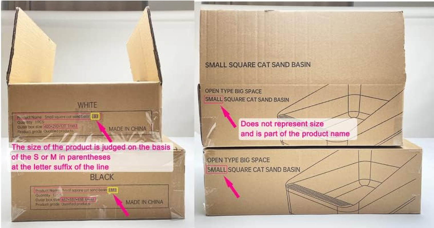 Sfozstra Open Top Litter Box: Black Medium Size with High Sides & anti Leak Design, Easy Clean Litter Pan for Home Cats image number 4