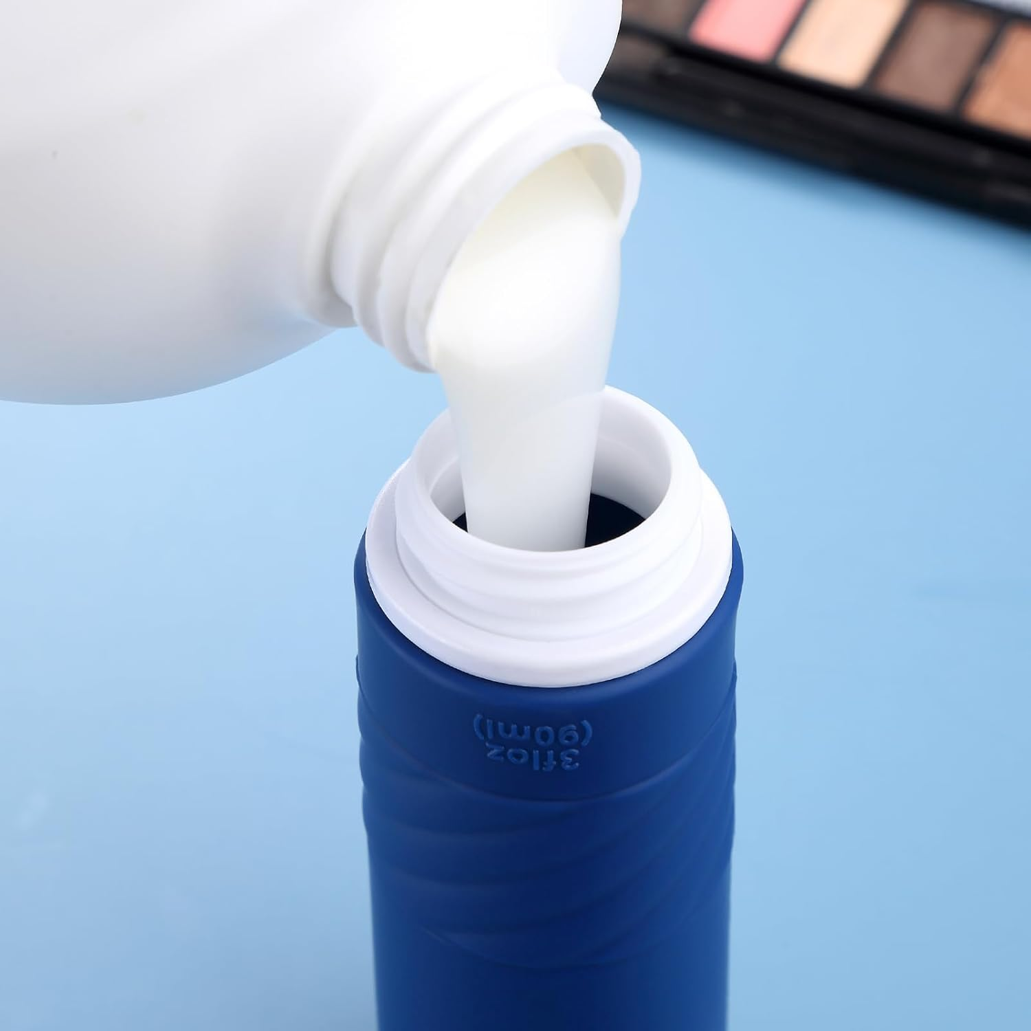 Gemice 4 Pack 3Oz Silicone Travel Bottles, TSA Approved, Leak Proof, BPA Free, Reusable, Wide Mouth, for Travel, Camping, Sports, Home Storage - Malachite image number 4