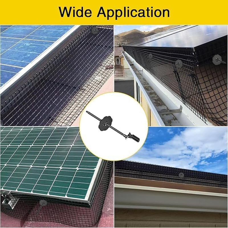 Leanockesa 50 Sets Solar Panel Bird Guard Fastener Clips, Fasteners,Premium Nylon Solar Panel Clips for Attaching Wire Mesh to Solar Panels,Critter Guard Kit image number 4