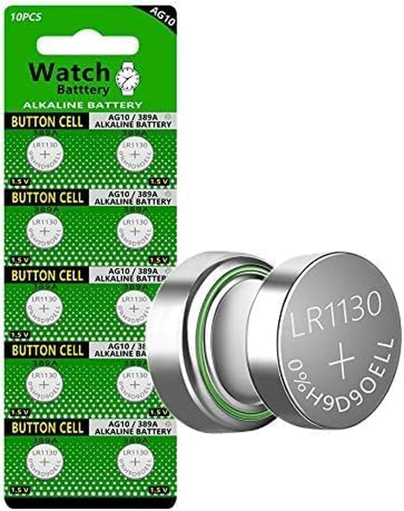 10 Pack AG10 Battery LR1130 Batteries Alkaline Button Batteries 189 389 AG10 LR1130 LR54 V10GA Alkaline Button Coin Cell for Calculator Watch image number 4