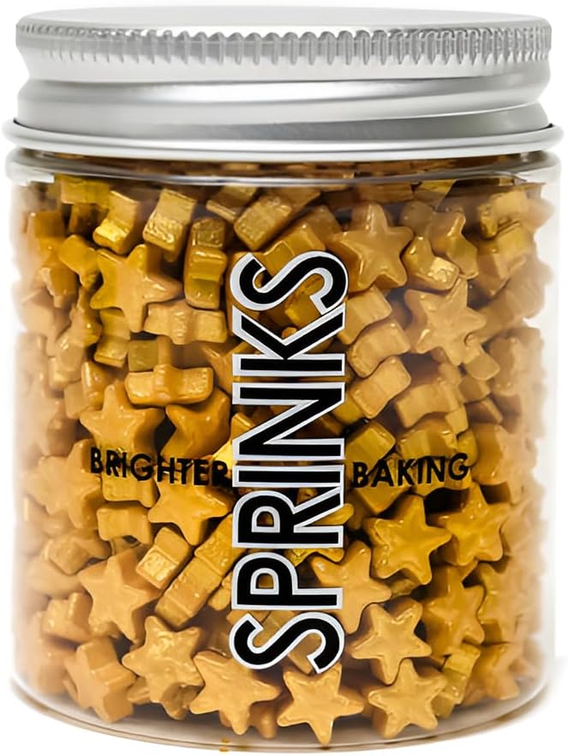 Sprinks Gold Stars Sprinkles - Edible Gold Stars Cake Sprinkles | Baking Decorations for Cakes, Cupcakes, and Desserts for Holidays and Special Occasions | 70G image number 2