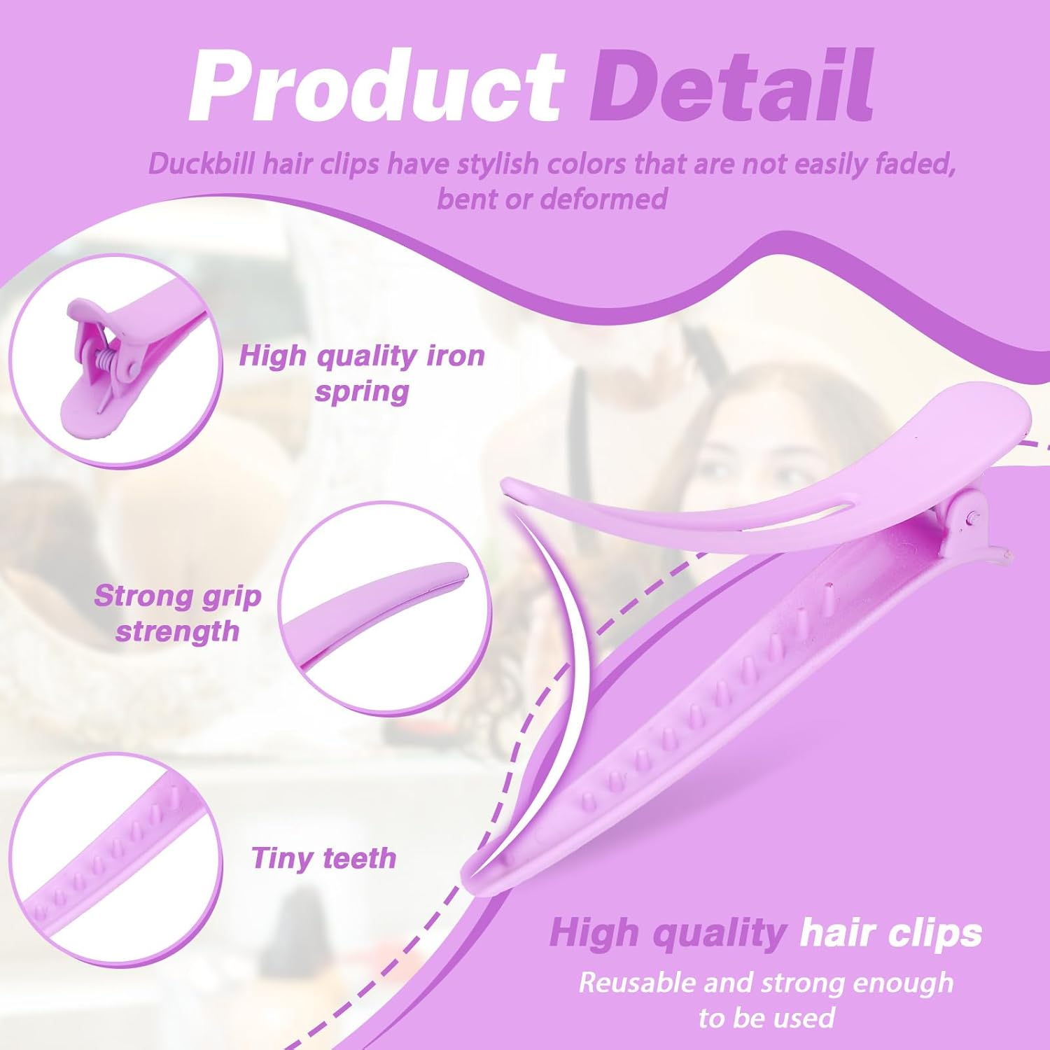 LELE LIFE 18 Pieces Alligator Hair Clips for Styling Non-Slip Matte Duck Bill Hair Clips Hair Roller Clips for Women Makeup Salon Hairdresser Department 6 Colors A image number 5