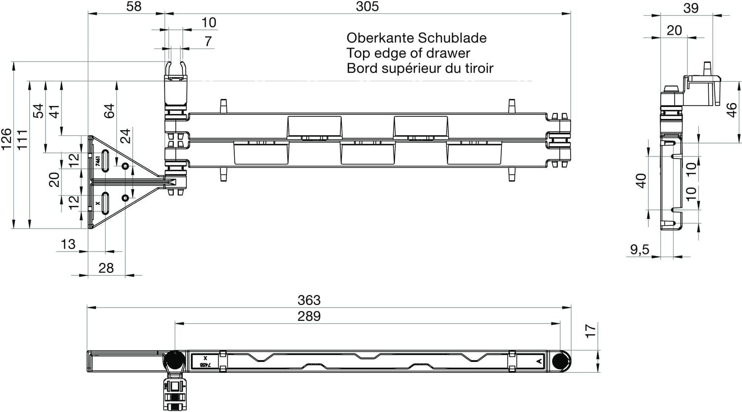 Evoline 159909127800 Wing Cable Guide Black image number 3